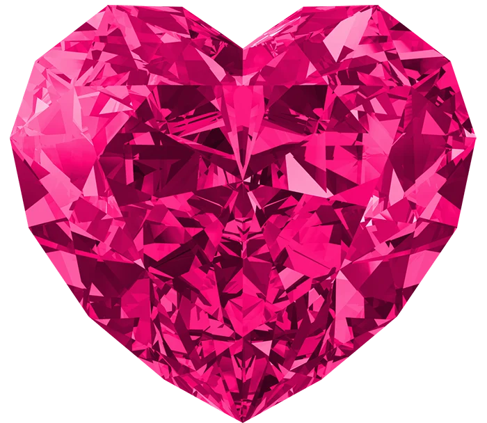 Corazón de cristal rosa