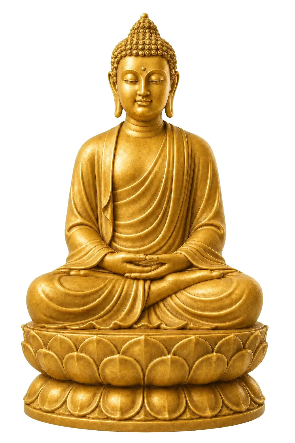 Estatua dorada de Buda meditando